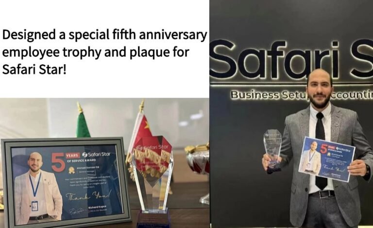 employee trophy and plaque