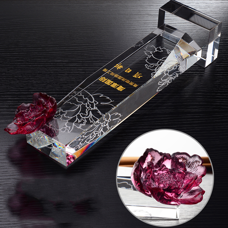 Crystal flower trophy 03
