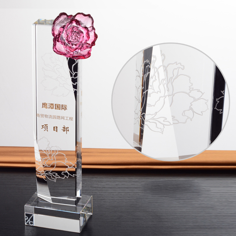 Crystal flower trophy 05