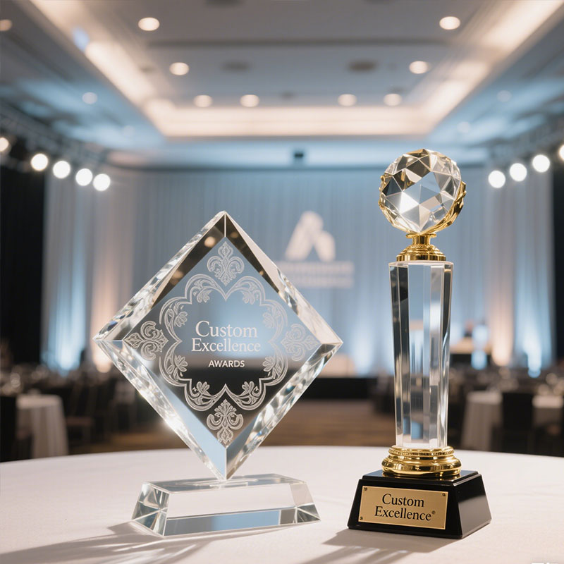 custom crystal awards and trophies