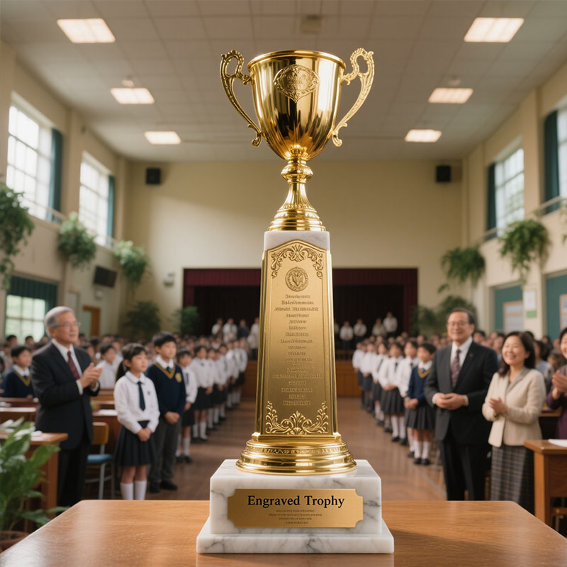 engraved trophy