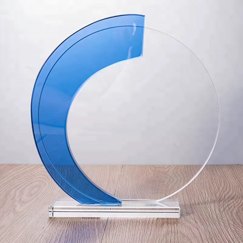 Blue glass trophy-05