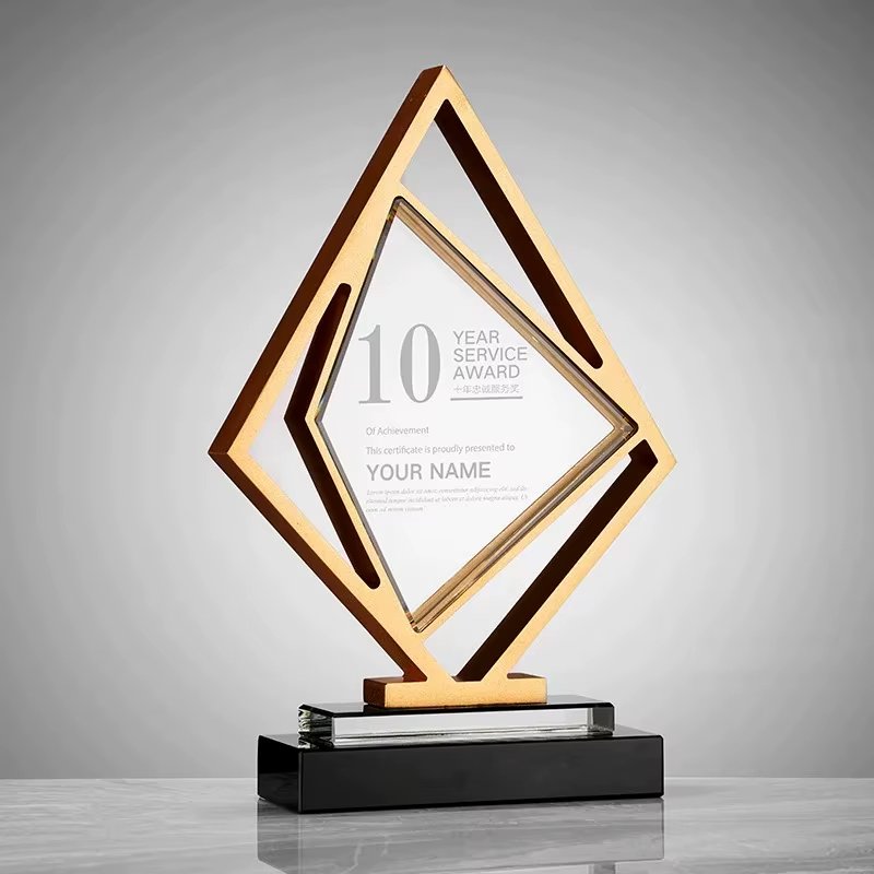 Diamond Shape Metal Trophy Custom-01