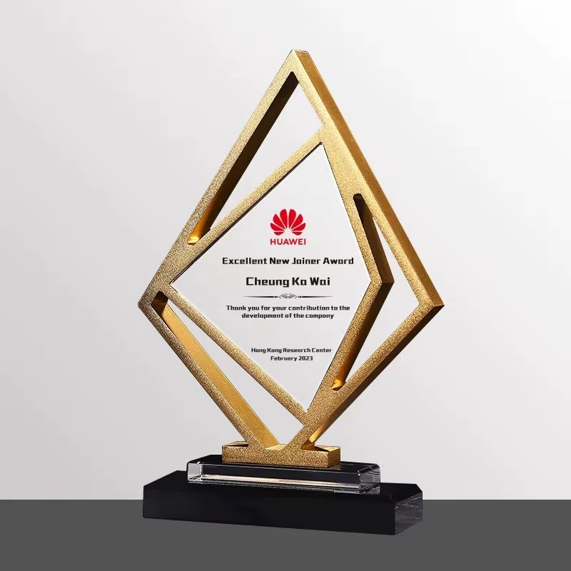 Diamond Shape Metal Trophy Custom-04