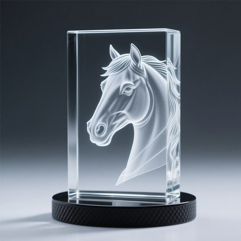 Laser Crystal Horse Trophy1