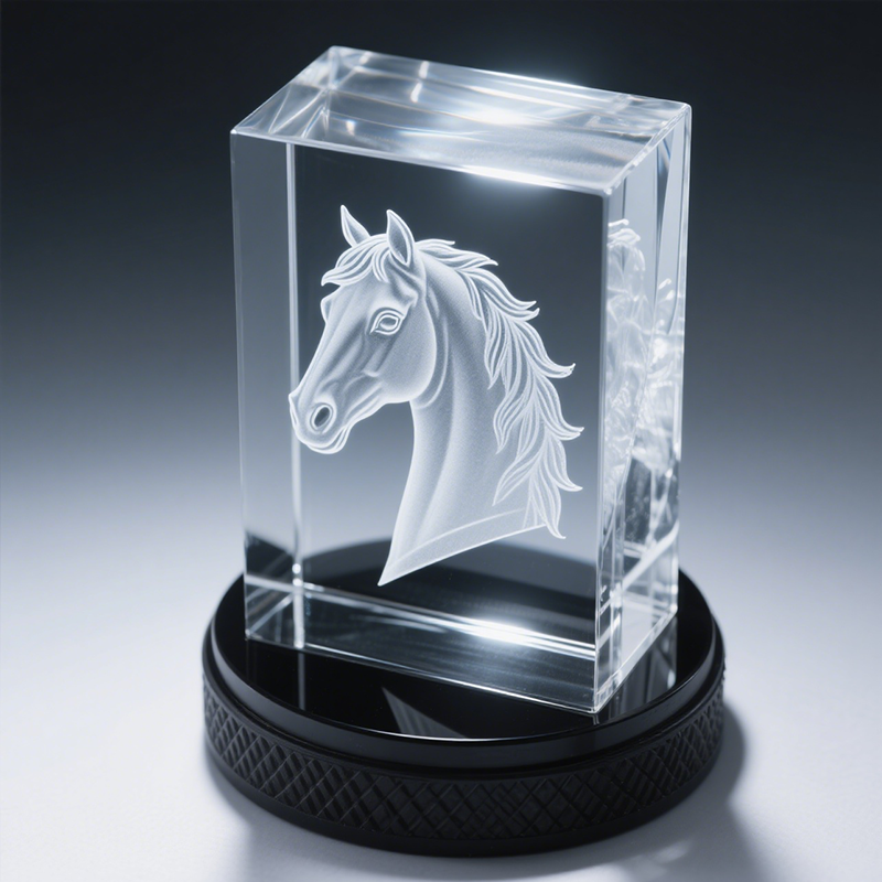 Laser Crystal Horse Trophy2