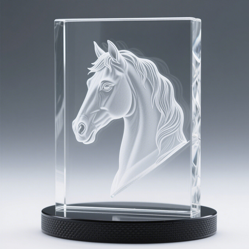Laser Crystal Horse Trophy3