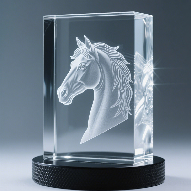 Laser Crystal Horse Trophy4