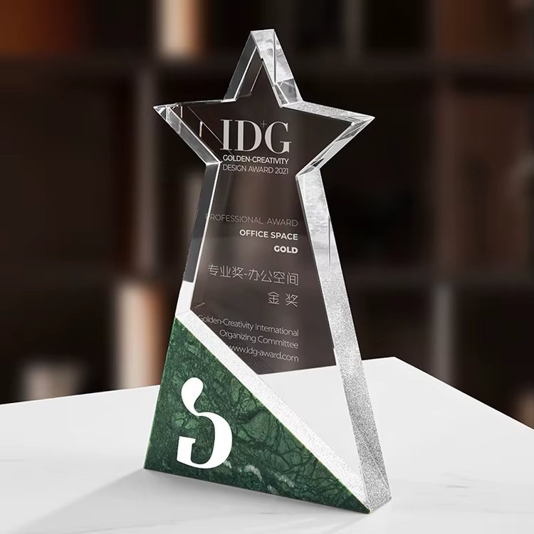 Marble crystal trophy custom-01