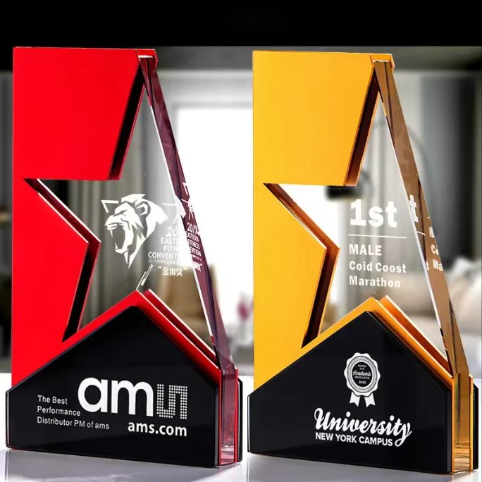 Metal Star Trophy Plaque Custom-02