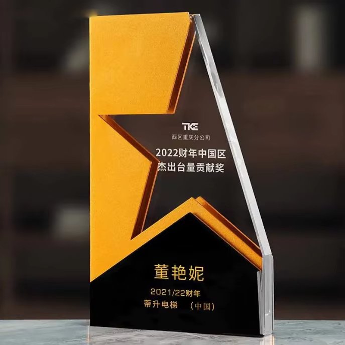 Metal Star Trophy Plaque Custom-03