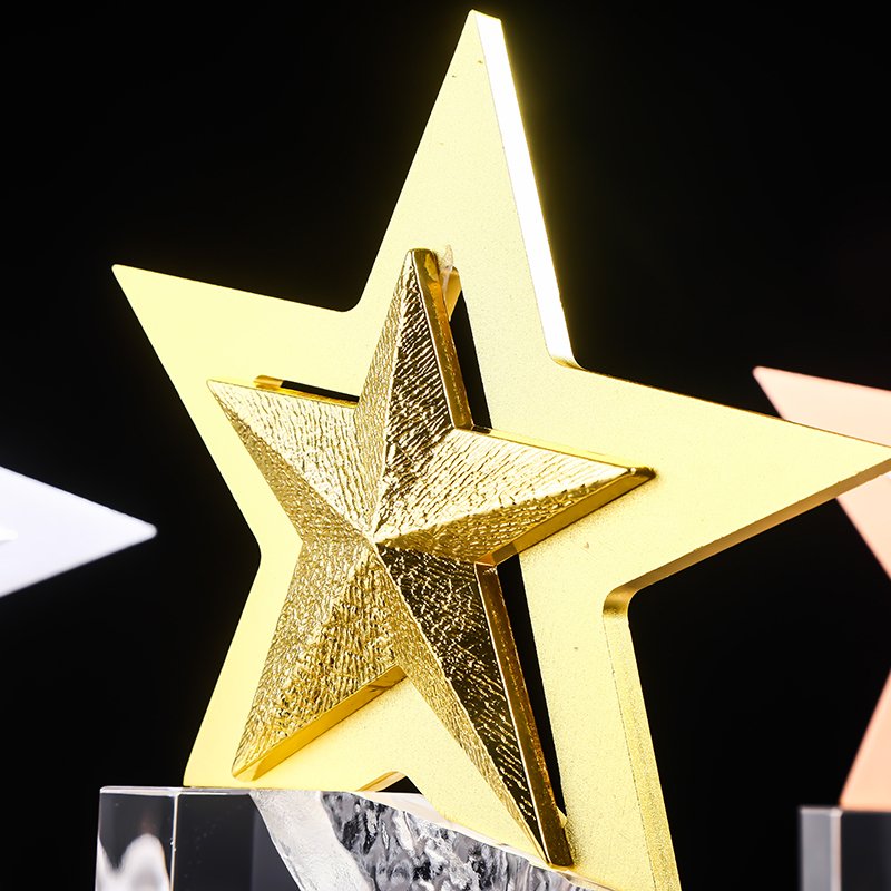 Metal crystal star trophy-03