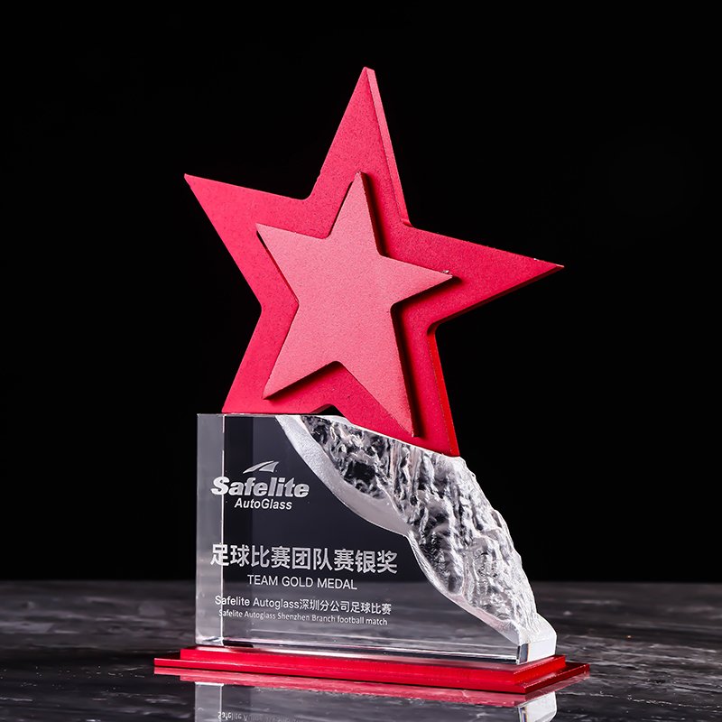 Metal crystal star trophy-04