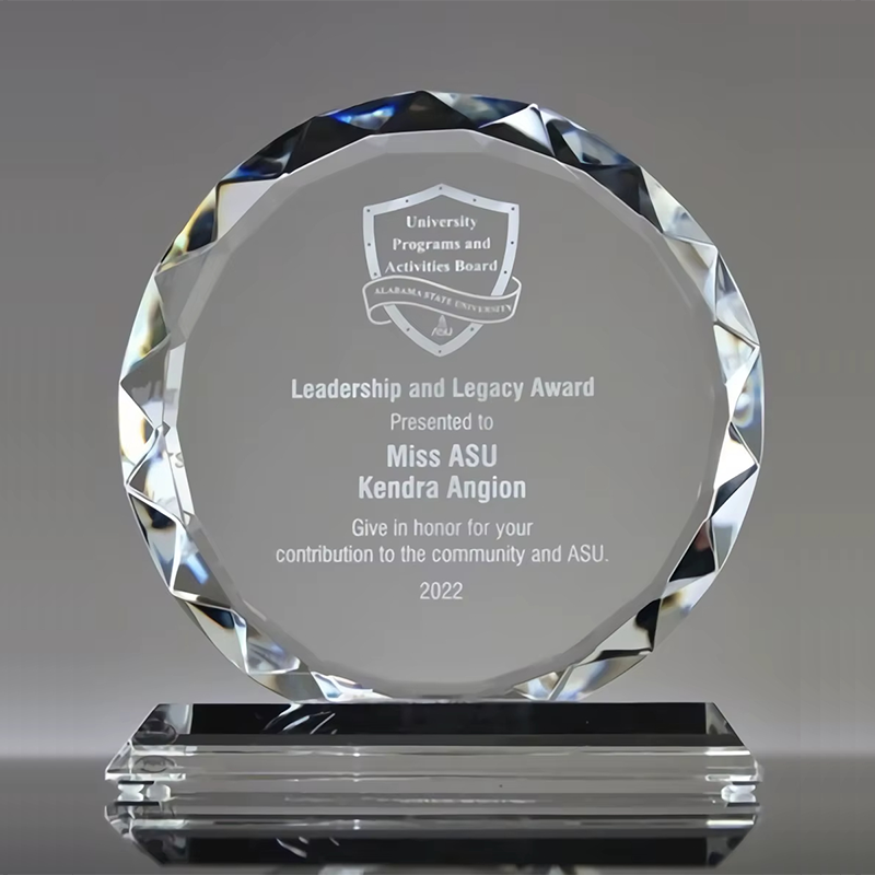 Round crystal plate award custom2