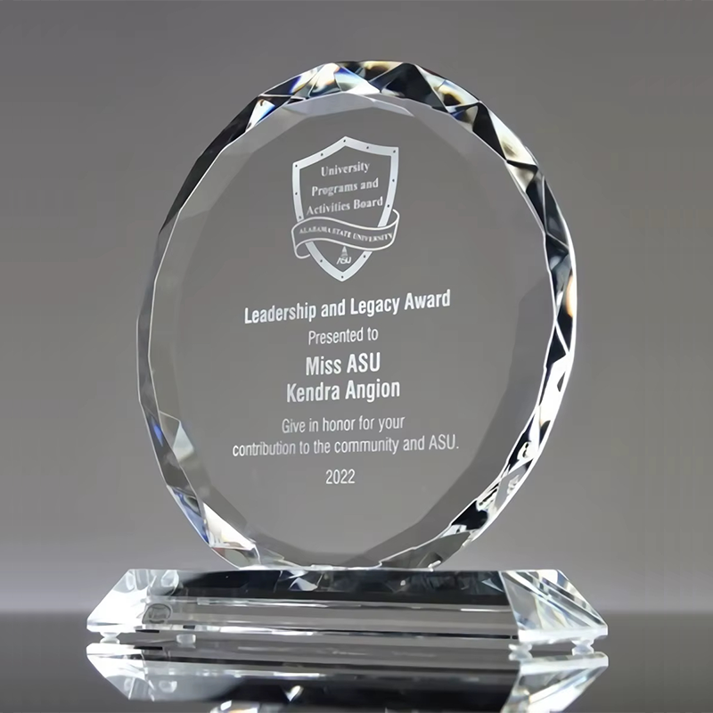 Round crystal plate award custom3