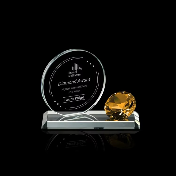 Round crystal plate trophy Manufacturer-1