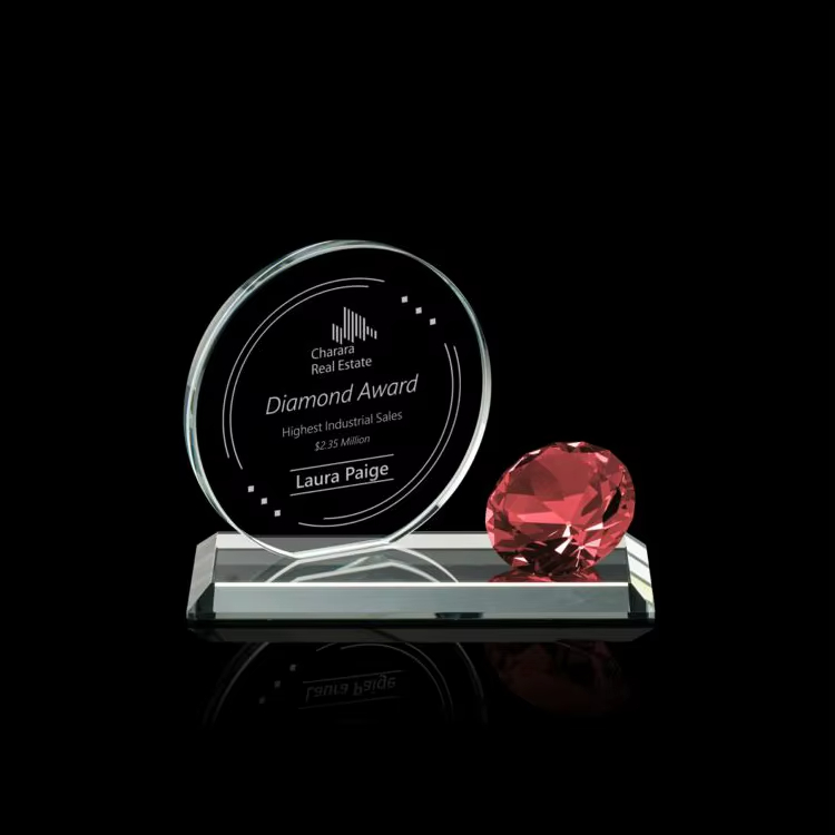 Round crystal plate trophy Manufacturer-4