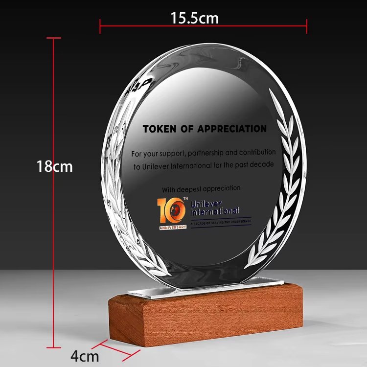 Round crystal plate trophy custom-03