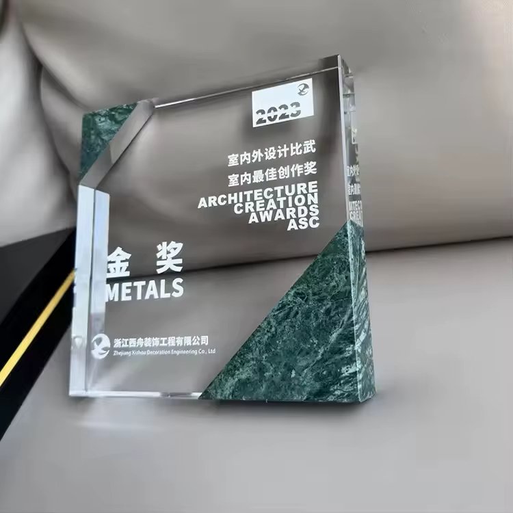 Square Marble Crystal Award-06