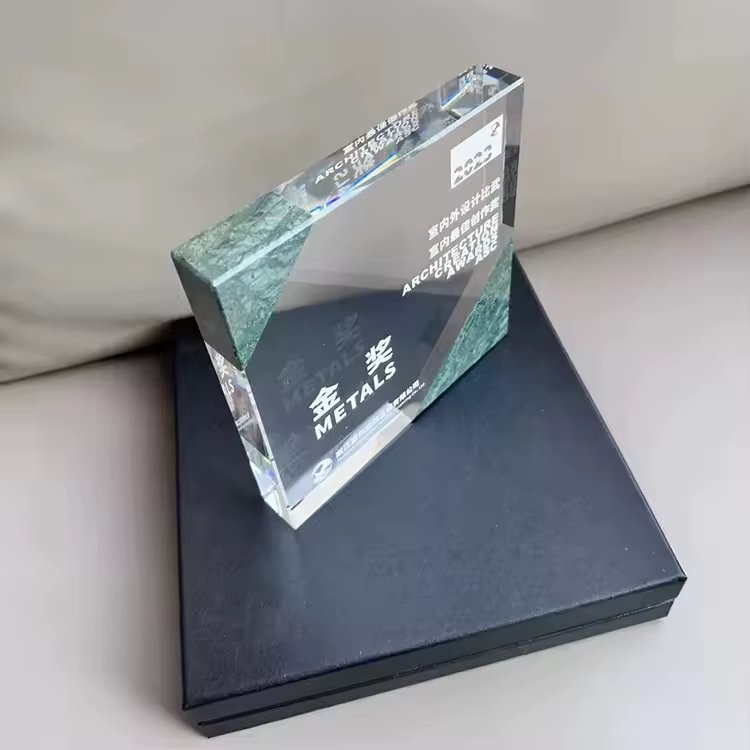 Square Marble Crystal Award-07