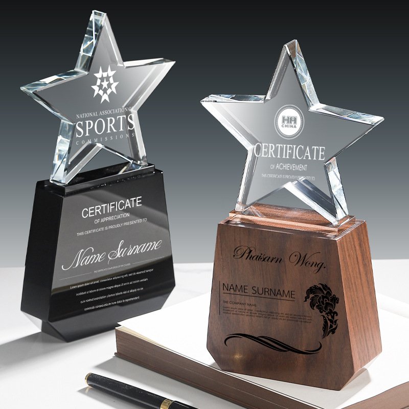Wood crystal corporate trophies​ 02