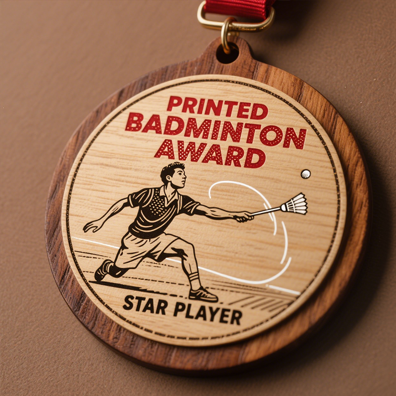 wooden badminton custom medals3