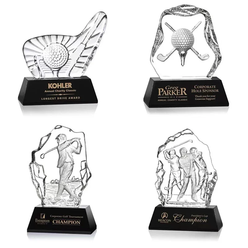 3D Erosion Crystal Golf Trophy