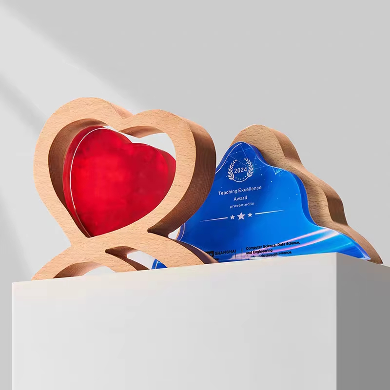 Carved wooden heart trophy1