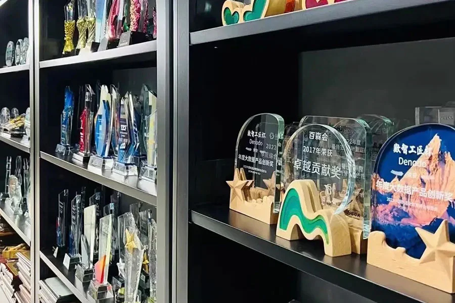 Engraved crystal trophy