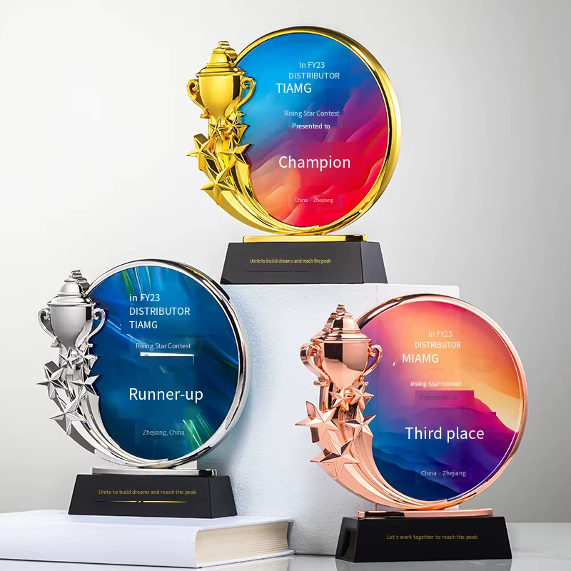 Luxury crystal metal trophy-01