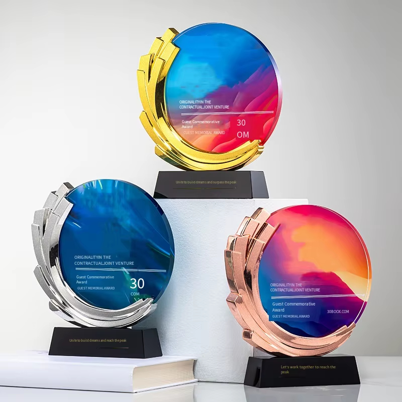 Luxury crystal metal trophy-02