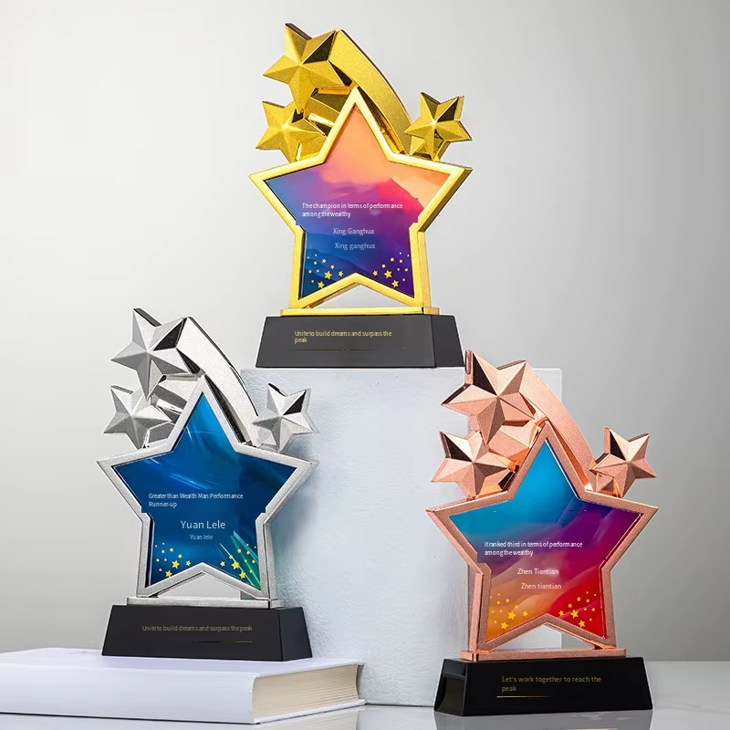 Luxury crystal metal trophy-03