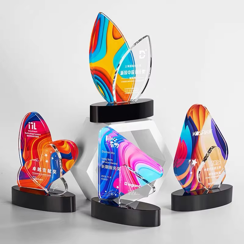 Pattern printed crystal trophy-01
