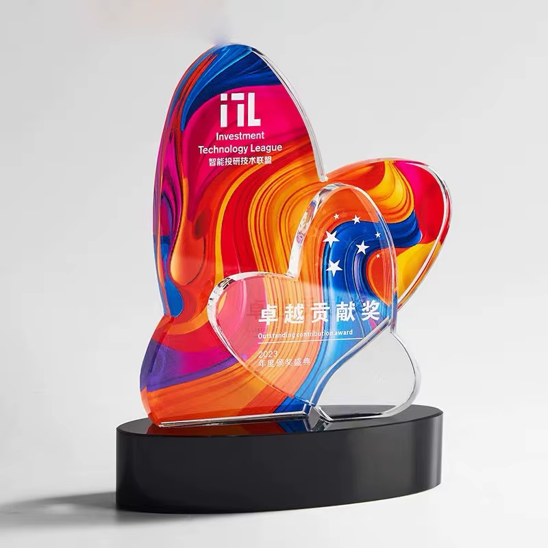 Pattern printed crystal trophy-02