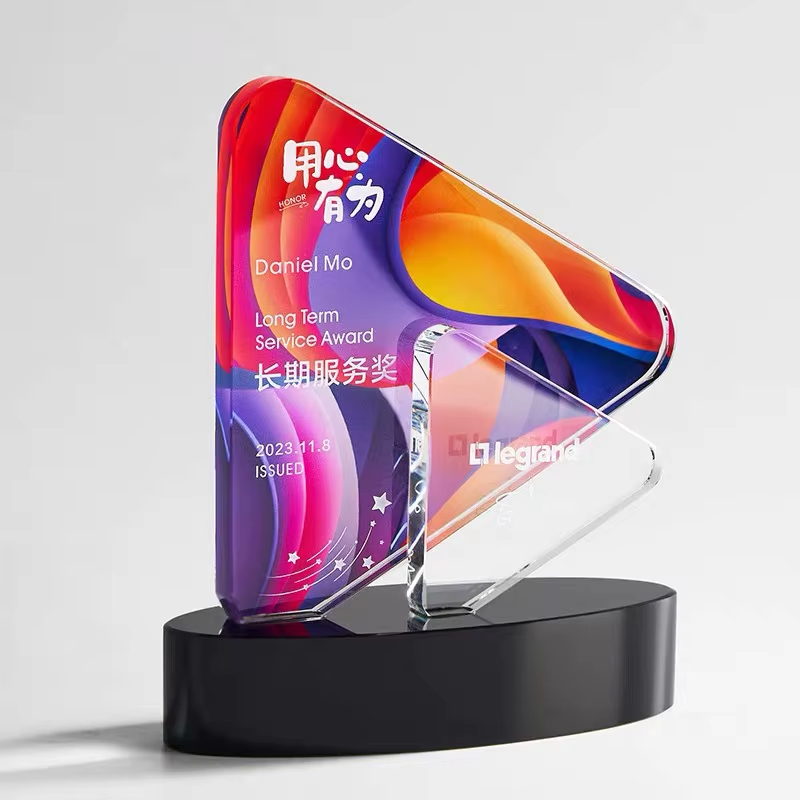 Pattern printed crystal trophy-03