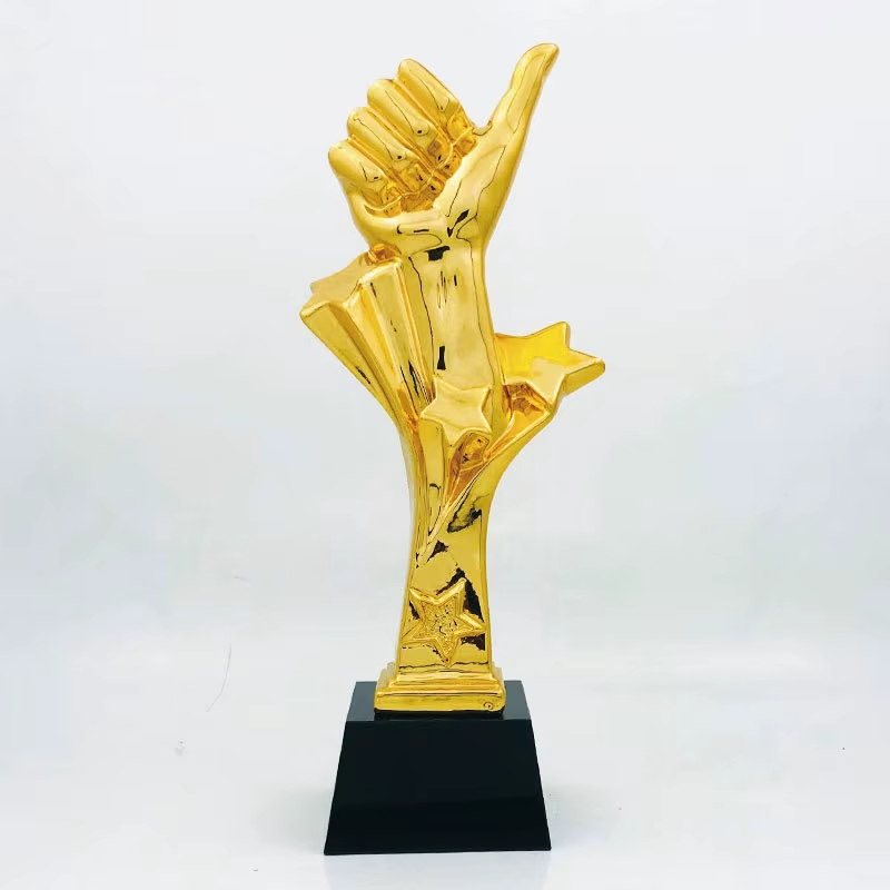 Resin thumbs up trophy3