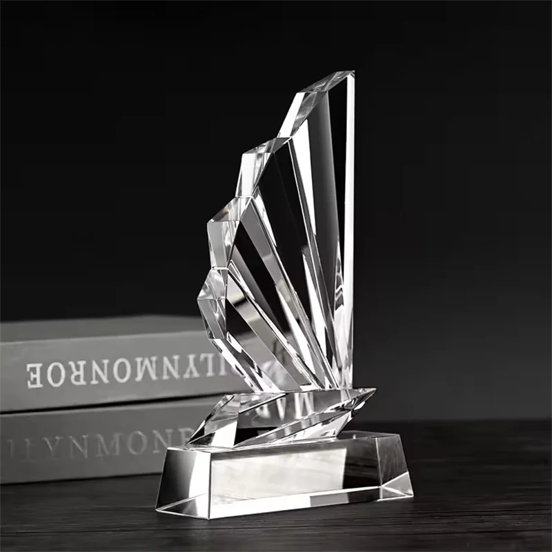 Crystal logo award trophy3