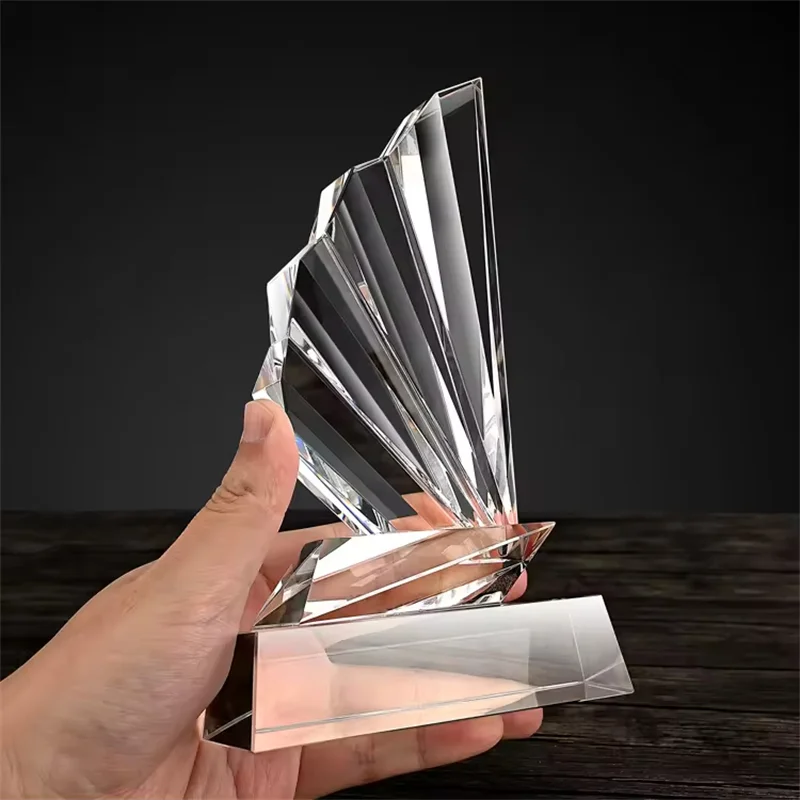 Crystal logo award trophy5