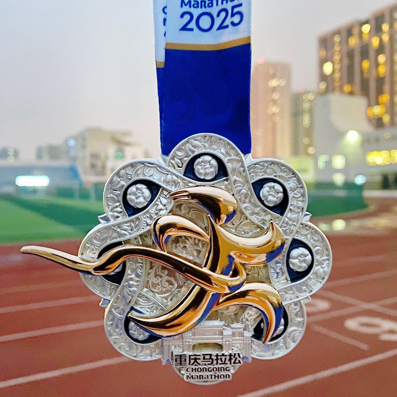 Metal marathon trophy medal2
