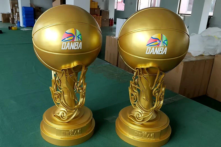 Personalized basketball trophy