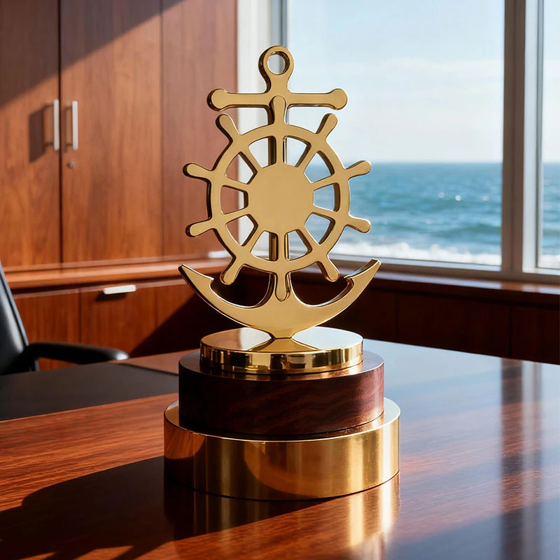 Anchor and rudder metal trophy2