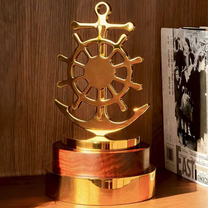 Anchor and rudder metal trophy5