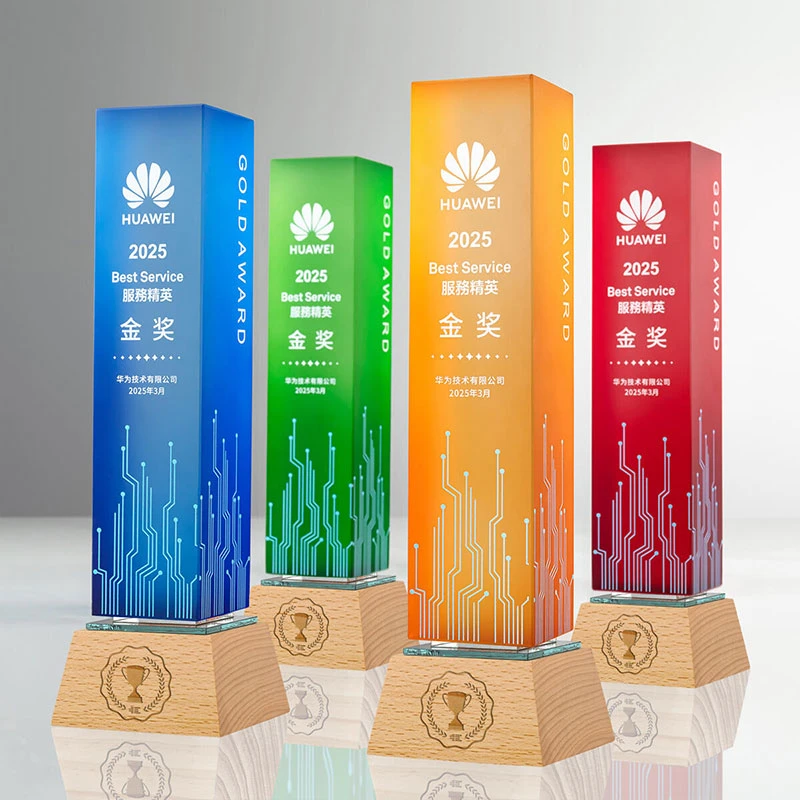 Custom colored crystal trophy6