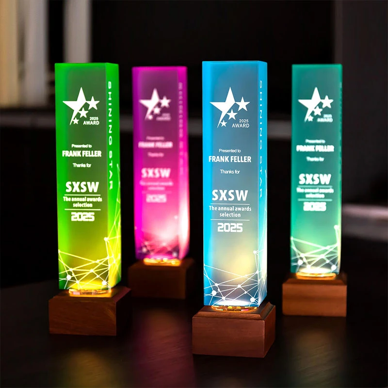 Custom colored crystal trophy7