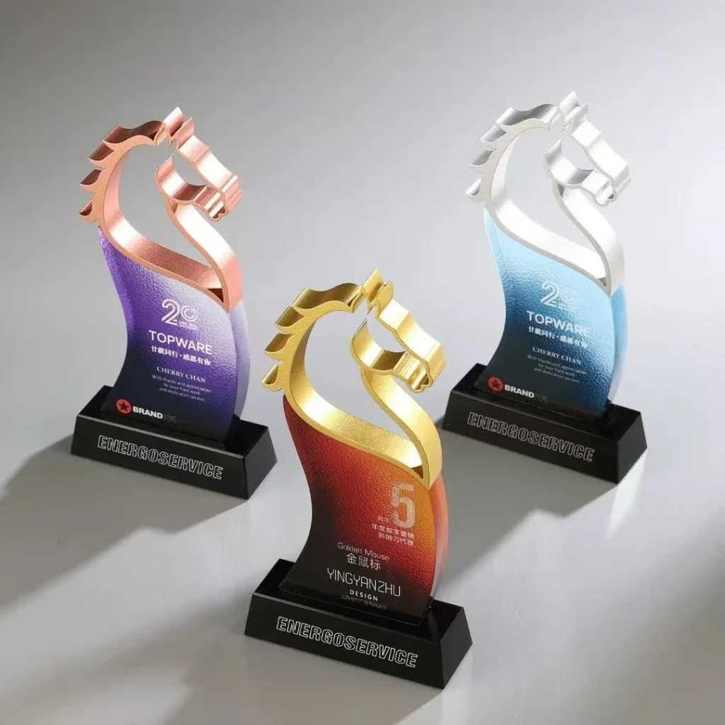 Metal Crystal Horse Trophy1