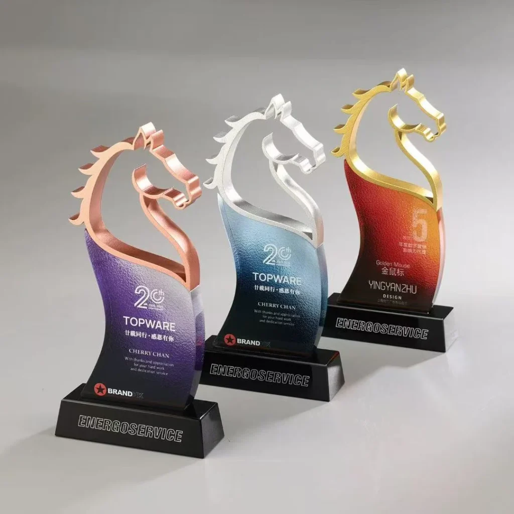 Metal Crystal Horse Trophy3