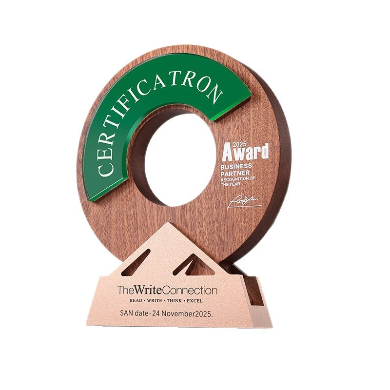 Walnut wood metal trophy5