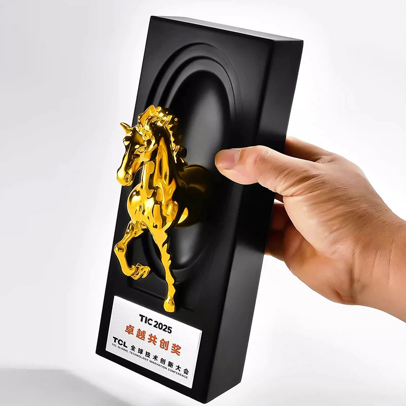 Gold Silver Bronze Horse Trophy4