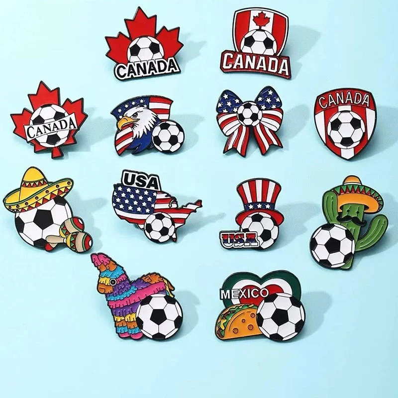 2026 FIFA World Cup Souvenir - Trophy Medal Badge Commemorative Coin Keychain Fridge Magnet Ornament Model Design wholesale custom supplier World Cup Badge1