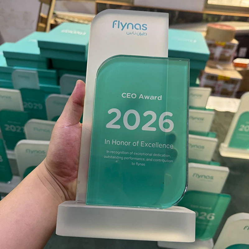 Flynas Crystal Trophy Custom - Trophy Medal Badge Commemorative Coin Keychain Fridge Magnet Ornament Model Design wholesale custom supplier Flynas Crystal Trophy1